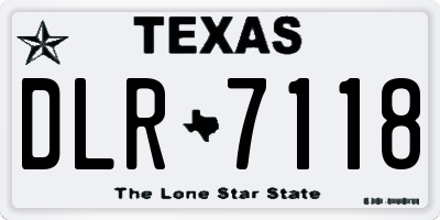 TX license plate DLR7118