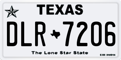 TX license plate DLR7206