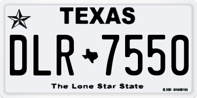 TX license plate DLR7550