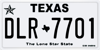 TX license plate DLR7701
