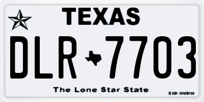 TX license plate DLR7703