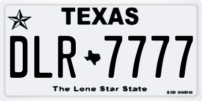 TX license plate DLR7777