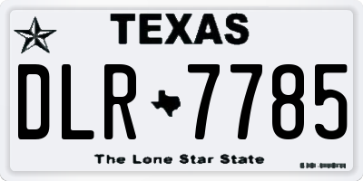 TX license plate DLR7785