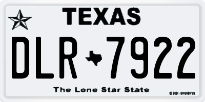 TX license plate DLR7922