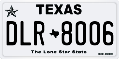 TX license plate DLR8006
