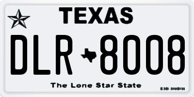 TX license plate DLR8008