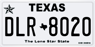 TX license plate DLR8020
