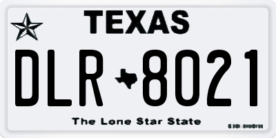 TX license plate DLR8021