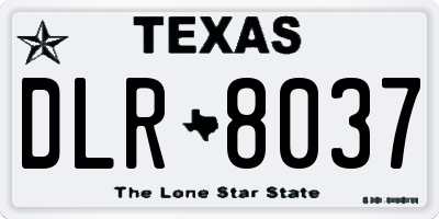TX license plate DLR8037