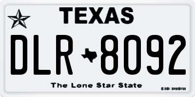 TX license plate DLR8092