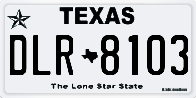 TX license plate DLR8103