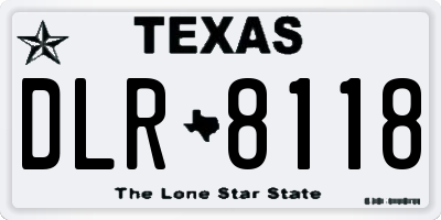 TX license plate DLR8118