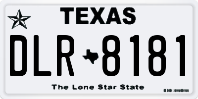TX license plate DLR8181