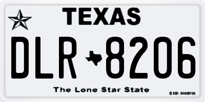 TX license plate DLR8206