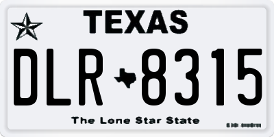TX license plate DLR8315
