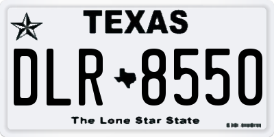 TX license plate DLR8550