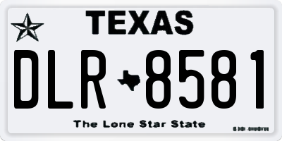 TX license plate DLR8581