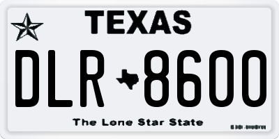 TX license plate DLR8600