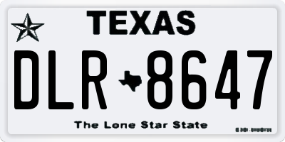 TX license plate DLR8647
