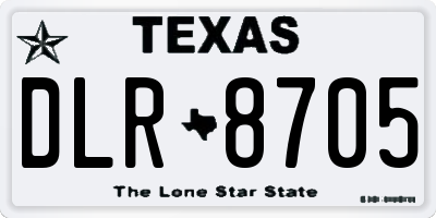 TX license plate DLR8705
