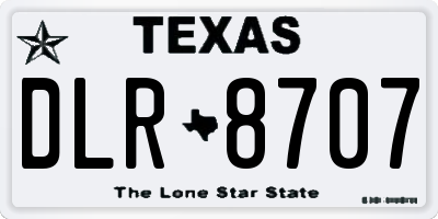 TX license plate DLR8707