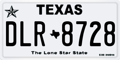 TX license plate DLR8728
