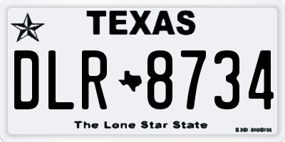TX license plate DLR8734