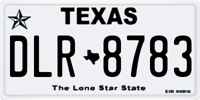 TX license plate DLR8783