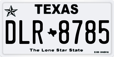 TX license plate DLR8785
