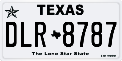 TX license plate DLR8787