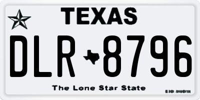 TX license plate DLR8796