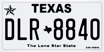 TX license plate DLR8840