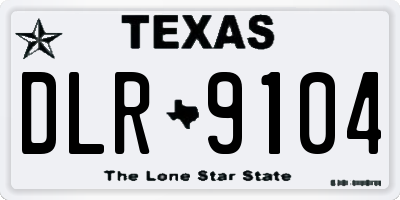 TX license plate DLR9104