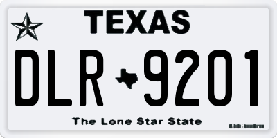 TX license plate DLR9201