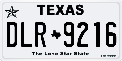 TX license plate DLR9216