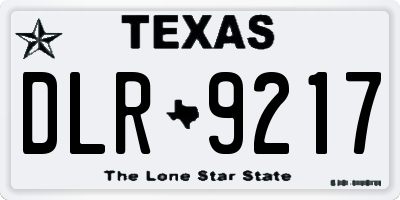 TX license plate DLR9217
