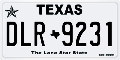 TX license plate DLR9231