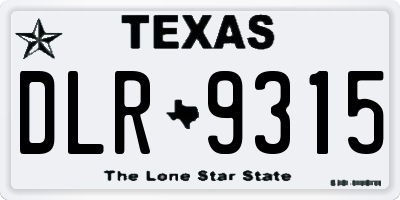 TX license plate DLR9315