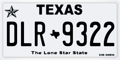 TX license plate DLR9322