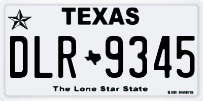 TX license plate DLR9345