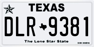 TX license plate DLR9381