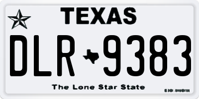 TX license plate DLR9383
