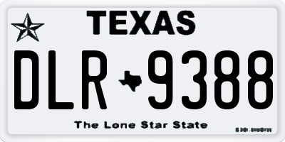 TX license plate DLR9388