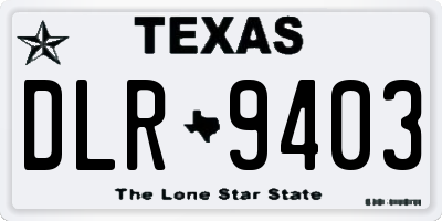 TX license plate DLR9403