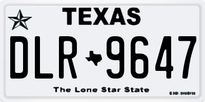 TX license plate DLR9647