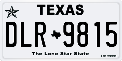 TX license plate DLR9815