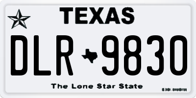 TX license plate DLR9830