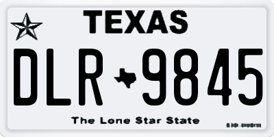 TX license plate DLR9845