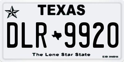TX license plate DLR9920