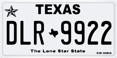 TX license plate DLR9922